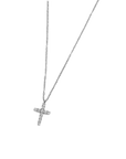 Collana croce pendente 1,4cm con zirconi