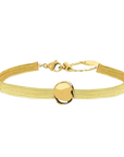 Bracciale catena snake piatta multifilo con bottone martellato dorato