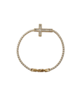 Bracciale tennis con croce dorato