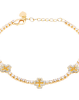 BRACCIALE TENNIS CON QUADRIFOGLIO