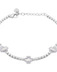BRACCIALE TENNIS CON QUADRIFOGLIO