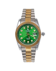 EMPORIO LIMITED FIRENZE ACCIAIO E DORATO, FONDO VERDE CON PIETRE