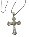 Collana con croce in argento e zirconi
