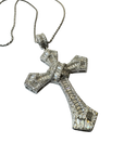 Collana con croce in argento e zirconi