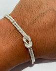 Bracciale nodo in argento bianco