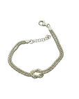 Bracciale nodo in argento bianco