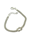 Bracciale nodo in argento bianco