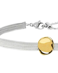 Bracciale catena snake piatta multifilo con bottone martellato