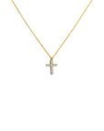 Collana croce pendente 1,4cm con zirconi
