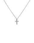 Collana croce pendente 1,4cm con zirconi