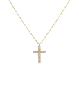 Collana croce pendente dorata 2,6cm con zirconi