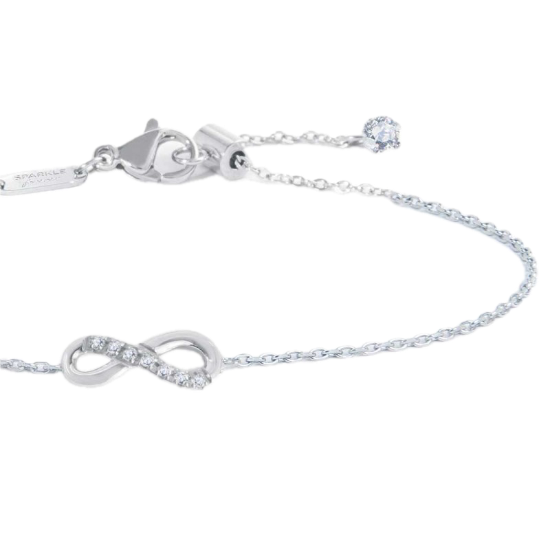 Bracciale infinito con zirconi bianchi
