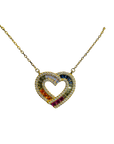 CUORE PAVÈ MULTICOLOR DORATO