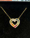 CUORE PAVÈ MULTICOLOR DORATO