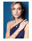 Collana rodiata con cubic zirconia