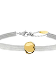 Bracciale catena snake piatta multifilo con bottone martellato