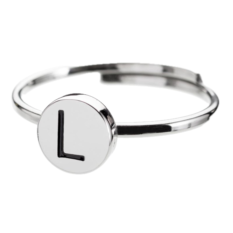 Anello con lettera smaltata