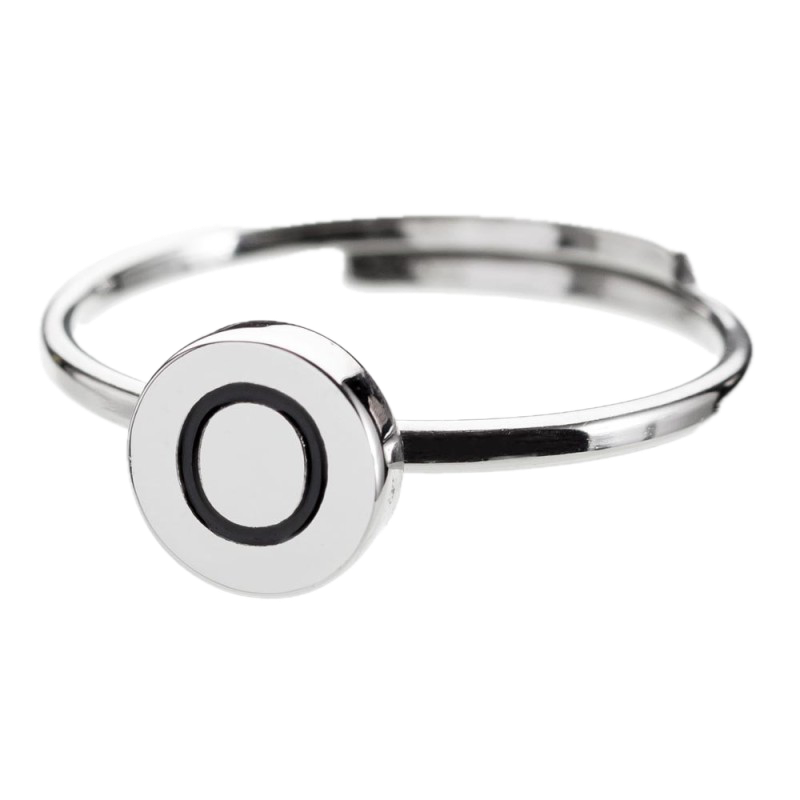 Anello con lettera smaltata