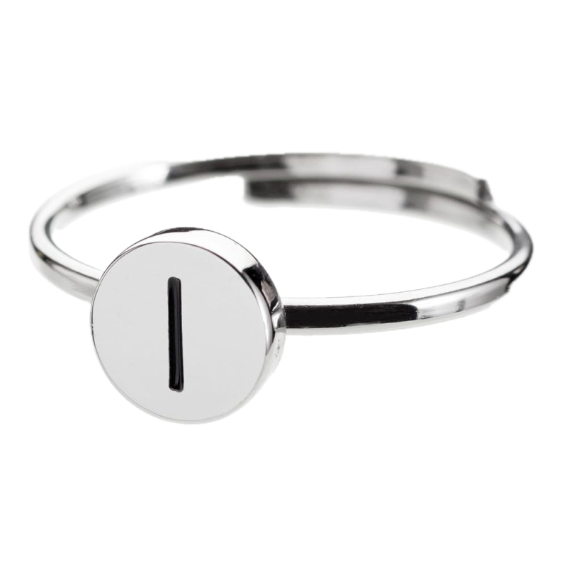 Anello con lettera smaltata