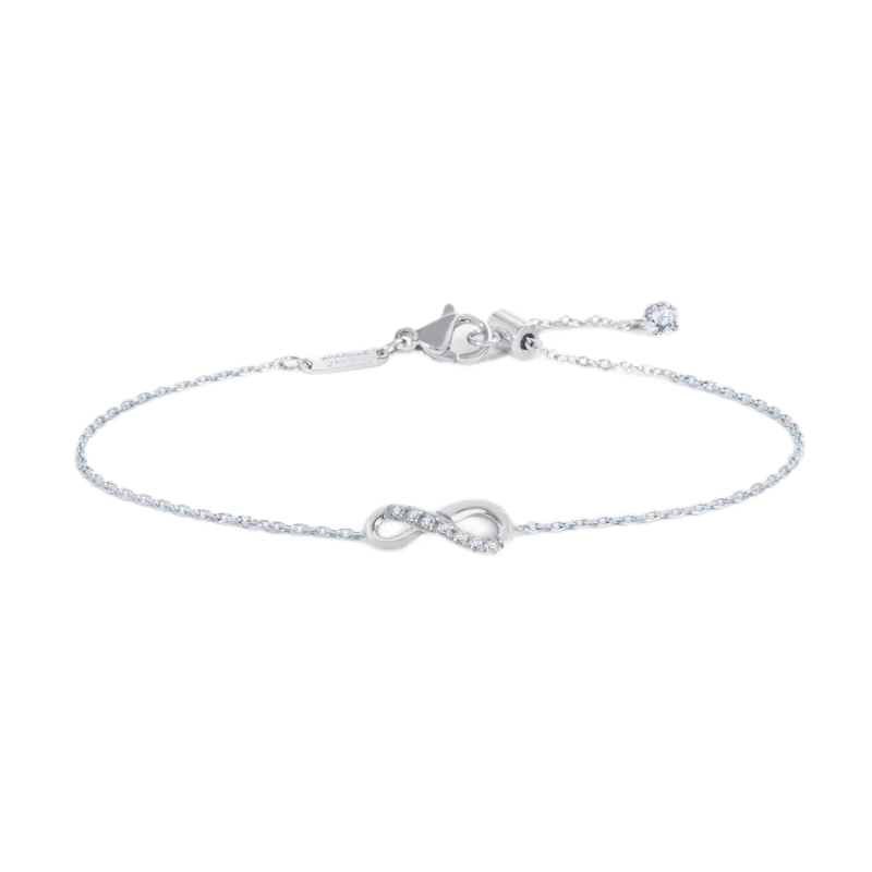 Bracciale infinito con zirconi bianchi