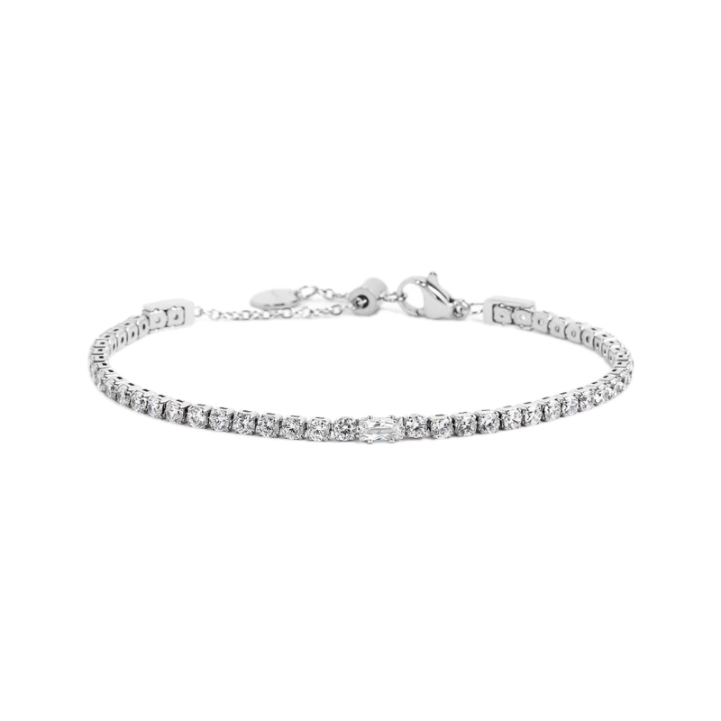 Bracciale tennis 2,5mm con zircone centrale