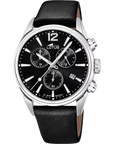 Orologio Lotus Chrono nero in pelle